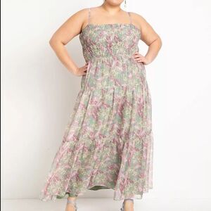 NWT Size 26 Eloquii Ruched Bodice Maxi Dress